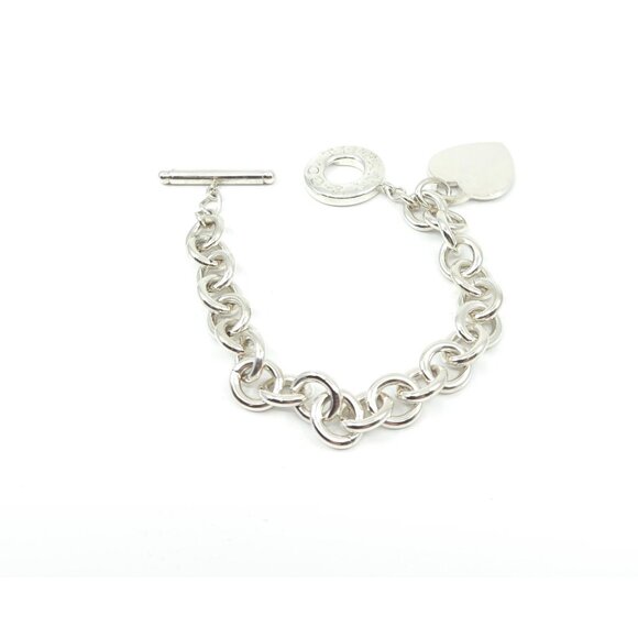 Tiffany & Co Sterling Silver Return to Tiffany Toggle Engravable Heart Bracelet - Picture 8 of 15